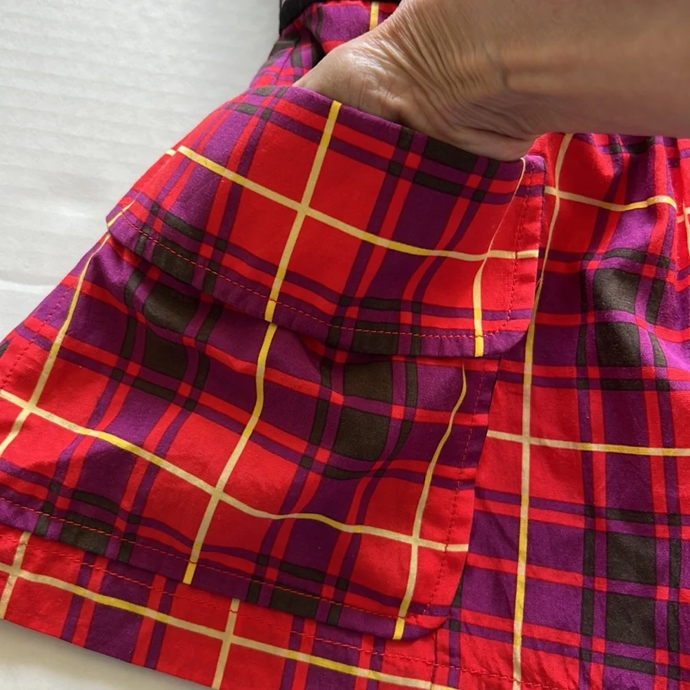 Plenty Tracy Reese Silk Plaid Bustier Top 10‎ Boned Corset Strapless Y2K Indie